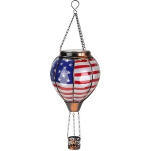 Tlily - Outdoor Hot Air Balloon Solar Lantern With Candle Holder, flag