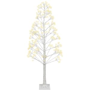 Beliani - Outdoor & Indoor Artificial Christmas Tree with led Lights Pre-Lit Scandinavian Style pe 180 cm White Balini