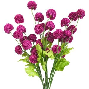 Leaf Pack of 6 x 50cm Dahlia Pompom Pink Artificial Stem