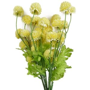 Leaf - Pack of 6 x 50cm Dahlia Pompom Yellow Artificial Stem