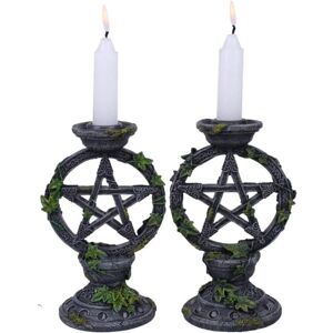 Linghhang - Pentagram - Set of Two Witches Candle Holders 15cm