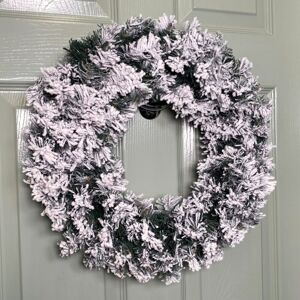 SAMUEL ALEXANDER Premier Flocked Woodcote Pine Flocked Wreath 50cm