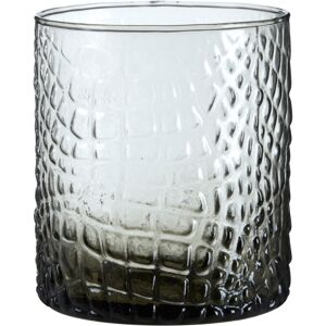 Premier Housewares - Candle Holders Tea Light Holder Made From Glass Grey / Black Faded Effect Design For Candles Used In Bedroom / Living Room /