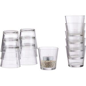 Relaxdays - Candle Holders, Set of 36, Glass, Table Decor, Indoor & Outdoor, Tealight Votive Jars, 7.5 cm ø, Transparent