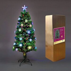 SHATCHI 5ft Snowflake LED PreLit Fibre Optic Christmas Tree Xmas Decoration Decor 150cm
