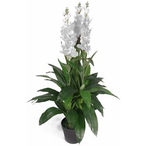 Leaf - 100cm Artificial Cymbidium Orchid Plant - Extra Large - White Flowers Leaf - 100cm Artificial Cymbidium Orchid Plant - Extra Large - White Flowers