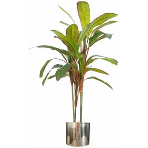 Leaf 100cm Artificial Realistic Dracaena Tropical Plant with Silver Metal Plater Leaf 100cm Artificial Realistic Dracaena Tropical Plant with Silver Metal Plater