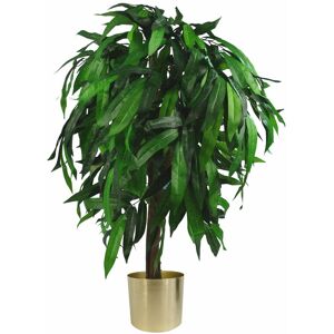 Leaf - 100cm Large Artificial Mango Tree Plant with Metal Planter Leaf - 100cm Large Artificial Mango Tree Plant with Metal Planter