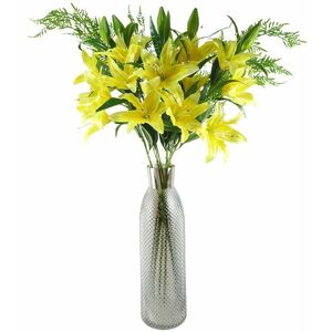 Leaf - 100cm Yellow Lily and Fern Display Glass Vase Leaf - 100cm Yellow Lily and Fern Display Glass Vase