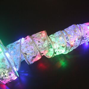 Muff - 10m Christmas Ribbon led String Lights, Christmas Ornaments Christmas Tree Decoration Pendant Gift Bronzer Double Layer Ribbon(Silver, Muff - 10m Christmas Ribbon led String Lights, Christmas Ornaments Christmas Tree Decoration Pendant Gift Bronzer Double Layer Ribbon(Silver,