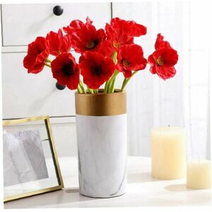 HOOPZI 10PCS Artificial Flower Red Poppy Bouquet Artificial Silk Flower for Christmas Party Decoration Vase Home Table Winter-60cm HOOPZI 10PCS Artificial Flower Red Poppy Bouquet Artificial Silk Flower for Christmas Party Decoration Vase Home Table Winter-60cm