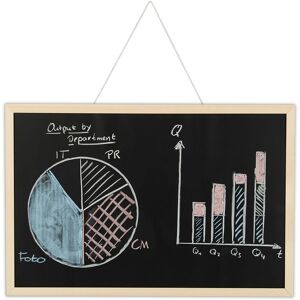 Relaxdays - Chalkboard with Wooden Frame, Wipeable Memo Board, Office Accessory, Wall-Mount, 40 x 60 cm, Black Relaxdays - Chalkboard with Wooden Frame, Wipeable Memo Board, Office Accessory, Wall-Mount, 40 x 60 cm, Black