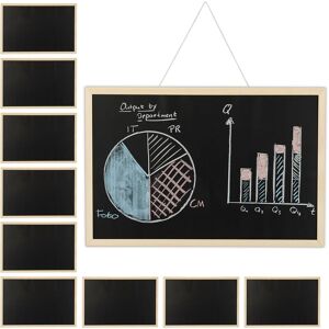 Set of 10 Relaxdays Chalkboards with Wooden Frame, Wipeable Memo Board, Office Accessory, Wall-Mount, Black, 40x60cm Set of 10 Relaxdays Chalkboards with Wooden Frame, Wipeable Memo Board, Office Accessory, Wall-Mount, Black, 40x60cm