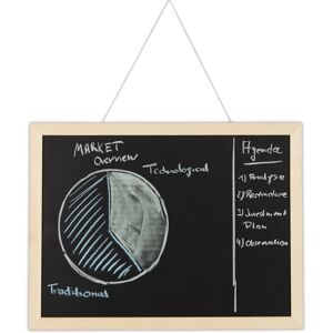 Relaxdays - Set of 2 Chalkboards with Wooden Frame, Wipeable Memo Board, Office Accessory, Wall-Mount, Black, 30x40cm Relaxdays - Set of 2 Chalkboards with Wooden Frame, Wipeable Memo Board, Office Accessory, Wall-Mount, Black, 30x40cm
