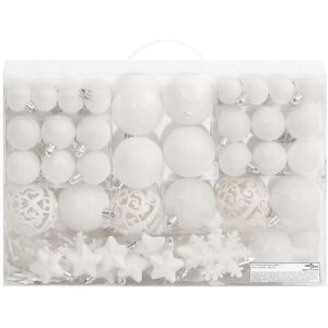 111 Piece Christmas Bauble Set White Polystyrene vidaXL 111 Piece Christmas Bauble Set White Polystyrene vidaXL