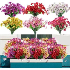 TORMATOR 12 artificial flower bouquets for outdoor use, no fading, fake plastic flowers, artificial plants for decorative hanging flower pots TORMATOR 12 artificial flower bouquets for outdoor use, no fading, fake plastic flowers, artificial plants for decorative hanging flower pots