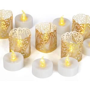 Linghhang - 12 Pack Flameless led Candles, 12 Pieces Free Hollow Pattern Paper, Warm Yellow, Battery Operated, Long Lasting, for Wedding, Holiday, Linghhang - 12 Pack Flameless led Candles, 12 Pieces Free Hollow Pattern Paper, Warm Yellow, Battery Operated, Long Lasting, for Wedding, Holiday,