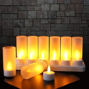 TINOR 12 Pack Rechargeable led Candle Electric Candle led Flickering Flame with Charging Station Decoration for Christmas Birthday Wedding Dinner Votive TINOR 12 Pack Rechargeable led Candle Electric Candle led Flickering Flame with Charging Station Decoration for Christmas Birthday Wedding Dinner Votive