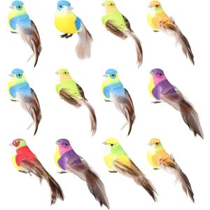 Linghhang - 12 Pcs Decorative Birds, Artificial Birds, Multicolor Artificial Birds on Clips, Feathered Birds with Clip Decorative Birds for Christmas Linghhang - 12 Pcs Decorative Birds, Artificial Birds, Multicolor Artificial Birds on Clips, Feathered Birds with Clip Decorative Birds for Christmas