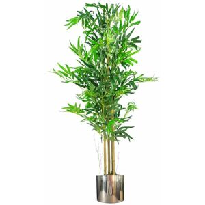 Leaf - 120cm (4ft) Realistic Artificial Bamboo Plants Trees with Silver Metal Planter Leaf - 120cm (4ft) Realistic Artificial Bamboo Plants Trees with Silver Metal Planter