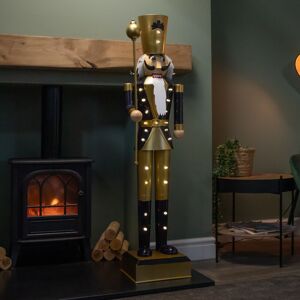 SAMUEL ALEXANDER 1.21m Battery Operated Light up Christmas Nutcracker with LEDs in Navy and Gold SAMUEL ALEXANDER 1.21m Battery Operated Light up Christmas Nutcracker with LEDs in Navy and Gold