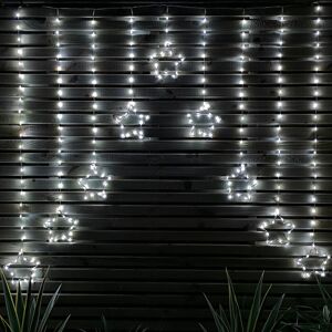 Samuel Alexander - 1.2m Cool White led Star Curtain Lights Christmas Decorations Samuel Alexander - 1.2m Cool White led Star Curtain Lights Christmas Decorations