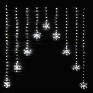 Samuel Alexander - 1.2m led Snowflake Curtain Lights Christmas Decorations in Cool White Samuel Alexander - 1.2m led Snowflake Curtain Lights Christmas Decorations in Cool White