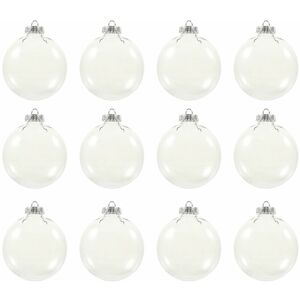 Coavas - 12pcs Flat Christmas Balls Transparent Ornaments Christmas Ornaments Wedding Decoration Fillable Christmas Ornaments Plastic Ornaments Round Coavas - 12pcs Flat Christmas Balls Transparent Ornaments Christmas Ornaments Wedding Decoration Fillable Christmas Ornaments Plastic Ornaments Round
