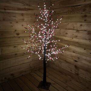 SNOWTIME 150cm 5ft Christmas Lit Black Twig Berry Tree 500 Warm White LED SNOWTIME 150cm 5ft Christmas Lit Black Twig Berry Tree 500 Warm White LED