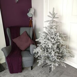 SAMUEL ALEXANDER 150cm 5ft Grey Frosted Grandis Fir PE / PVC Mix Hinged Festive Christmas Tree 1038 tips SAMUEL ALEXANDER 150cm 5ft Grey Frosted Grandis Fir PE / PVC Mix Hinged Festive Christmas Tree 1038 tips