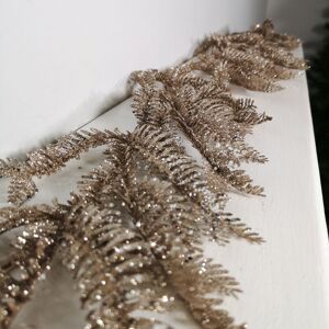 SAMUEL ALEXANDER 1.8m Light Champagne Glitter Fir Christmas Garland Decoration SAMUEL ALEXANDER 1.8m Light Champagne Glitter Fir Christmas Garland Decoration
