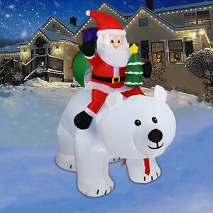 TONCHEAN 175CM Inflatable Santa Claus Bear with Lights, Santa Claus Riding the Bear, Christmas Decoration Indoor Outdoor (Santa Claus with Bear) TONCHEAN 175CM Inflatable Santa Claus Bear with Lights, Santa Claus Riding the Bear, Christmas Decoration Indoor Outdoor (Santa Claus with Bear)