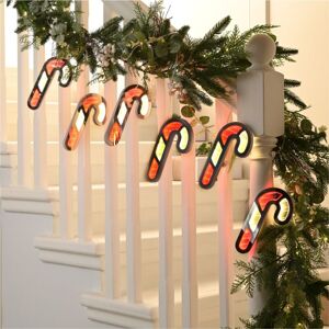 Samuel Alexander - 1.75m 6 Infinity Hanging Christmas Candy Cane Garland with Red and White LEDs Samuel Alexander - 1.75m 6 Infinity Hanging Christmas Candy Cane Garland with Red and White LEDs