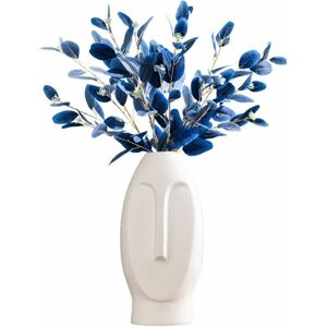Dewdat - 18cm White Human Face Ceramic Vase Modern Decorative Vase Abstract Art Flowerpot for Office Home Centerpiece Wedding Decoration Dewdat - 18cm White Human Face Ceramic Vase Modern Decorative Vase Abstract Art Flowerpot for Office Home Centerpiece Wedding Decoration