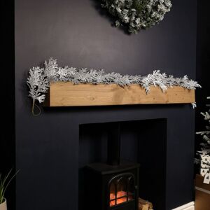 FESTIVE 1.8m Silver Glitter Cedar Leaf Garland Christmas Decoration FESTIVE 1.8m Silver Glitter Cedar Leaf Garland Christmas Decoration