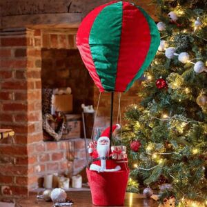 SAMUEL ALEXANDER 1m Large Red and Green Santa's Hot Air Balloon Hanging Christmas Decoration SAMUEL ALEXANDER 1m Large Red and Green Santa's Hot Air Balloon Hanging Christmas Decoration