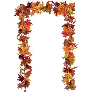 LUNE 2 Pack Autumn Garland Maple Leaf, Hanging Vine Garland Artificial Autumn Foliage Garland Thanksgiving Decor for Home Wedding Fireple Party Christma h LUNE 2 Pack Autumn Garland Maple Leaf, Hanging Vine Garland Artificial Autumn Foliage Garland Thanksgiving Decor for Home Wedding Fireple Party Christma h