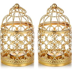 TINOR 2 Pieces Small Hanging Birdcage Lantern Metal Tea Light Holder, Gold Lanterns for Candles Vintage Table Centerpieces Wedding Party Tealight Holder TINOR 2 Pieces Small Hanging Birdcage Lantern Metal Tea Light Holder, Gold Lanterns for Candles Vintage Table Centerpieces Wedding Party Tealight Holder