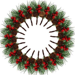 CYSLMUK 20 Pieces Artificial Christmas Berries, Artificial Pine Branches, Pine Needles Pine Cones Berries, for Christmas Party Garden Table Decorations, CYSLMUK 20 Pieces Artificial Christmas Berries, Artificial Pine Branches, Pine Needles Pine Cones Berries, for Christmas Party Garden Table Decorations,