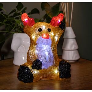 Samuel Alexander - 20cm Battery Operated led Acrylic Sitting Reindeer Christmas Decoration in Cool White Samuel Alexander - 20cm Battery Operated led Acrylic Sitting Reindeer Christmas Decoration in Cool White