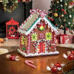 Samuel Alexander 23cm Battery Operated LED Christmas Gingerbread Candy Chalet Decoration Samuel Alexander 23cm Battery Operated LED Christmas Gingerbread Candy Chalet Decoration