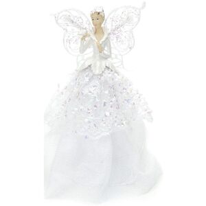FESTIVE Fabric Angel Christmas Tree Topper - 23 cm - White FESTIVE Fabric Angel Christmas Tree Topper - 23 cm - White