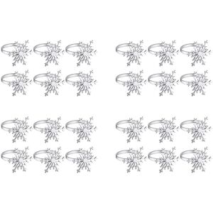 TLILY 24 Pieces Snowflake Napkin Rings Christmas Snowflake Napkin Holder Rings for Christmas Holiday Table Decoration (Silver) TLILY 24 Pieces Snowflake Napkin Rings Christmas Snowflake Napkin Holder Rings for Christmas Holiday Table Decoration (Silver)