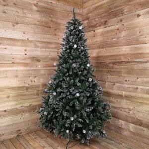 SAMUEL ALEXANDER 2.4m /8ft Rocky Mountain Pine Green Artificial Christmas Tree Snow Tip and Pine Cones SAMUEL ALEXANDER 2.4m /8ft Rocky Mountain Pine Green Artificial Christmas Tree Snow Tip and Pine Cones
