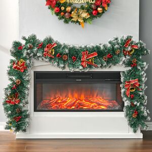 LIVINGANDHOME 270CM Christmas 50 LED Light Up Xmas Decor Hanging Rattan, Red bowknot And Golden Bell LIVINGANDHOME 270CM Christmas 50 LED Light Up Xmas Decor Hanging Rattan, Red bowknot And Golden Bell