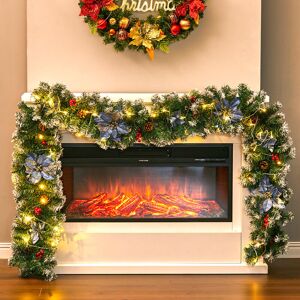 LIVINGANDHOME 270CM Christmas Garland 50 LED Light Up Xmas Decor Hanging Rattan LIVINGANDHOME 270CM Christmas Garland 50 LED Light Up Xmas Decor Hanging Rattan