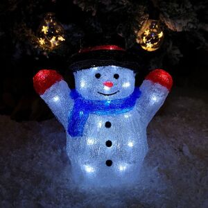 Samuel Alexander - 27cm Battery Operated led Light up Acrylic Christmas Snowman Decoration Samuel Alexander - 27cm Battery Operated led Light up Acrylic Christmas Snowman Decoration