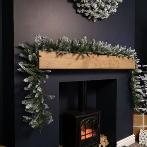 Samuel Alexander - 2.7m Snowy Plain Green Christmas Garland with 200 Tipped Christmas Garland Decoration Xmas garlands Decoration for Stairs, Samuel Alexander - 2.7m Snowy Plain Green Christmas Garland with 200 Tipped Christmas Garland Decoration Xmas garlands Decoration for Stairs,