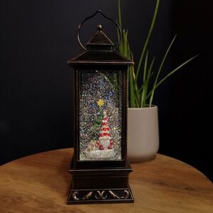 SAMUEL ALEXANDER 28cm LED Christmas Glitter Water Spinner Antique Lantern Snowy Gonk Scene SAMUEL ALEXANDER 28cm LED Christmas Glitter Water Spinner Antique Lantern Snowy Gonk Scene