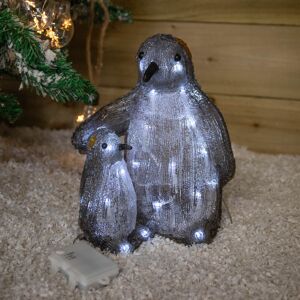 SAMUEL ALEXANDER 29cm Battery Operated Light up Acrylic Christmas Penguin & Chick with 30 White LEDs SAMUEL ALEXANDER 29cm Battery Operated Light up Acrylic Christmas Penguin & Chick with 30 White LEDs